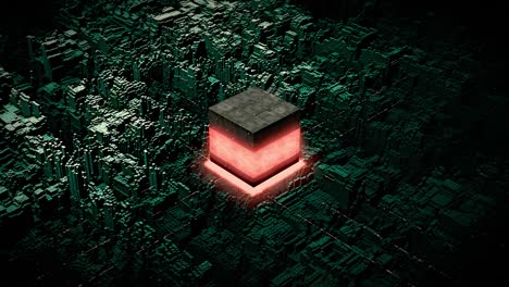 il futuristico sistema di calcolo quantistico di intelligenza artificiale si attiva.