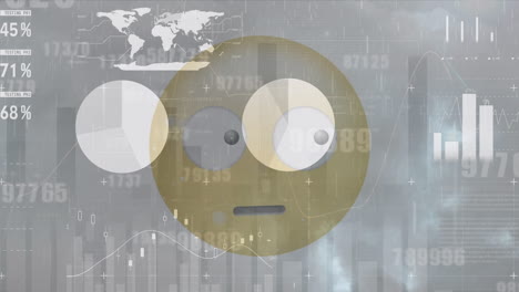 animación del procesamiento de datos sobre el icono emoji