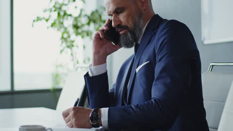 businessman on phone in office