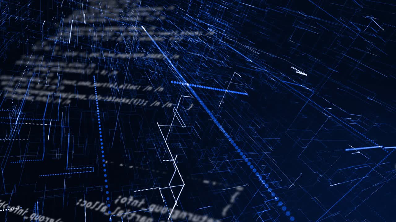 Animation of blue lines over data processing