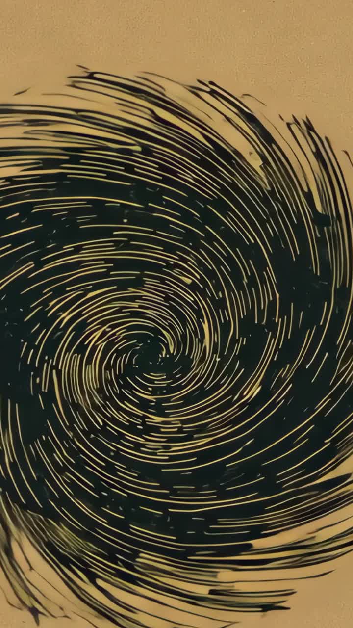 Vertical video: Starting dark gold vortex rotating and expanding as tan backdrop shifting charcoal