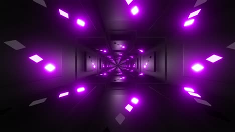 purple neon tunnel 3d rendering