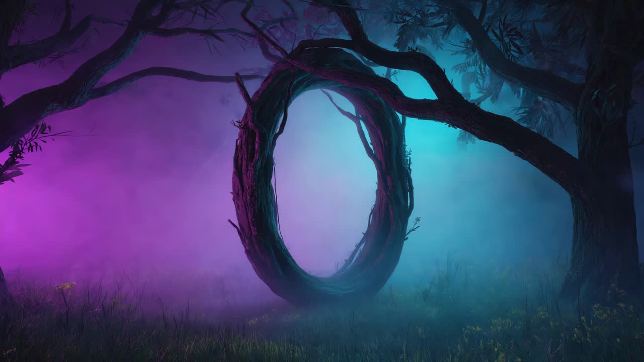 Mystical Glowing Ring in a Dreamlike Forest