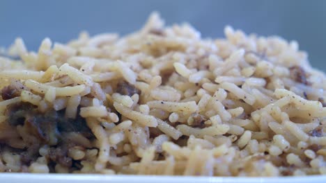 close-up of a plate of biryani