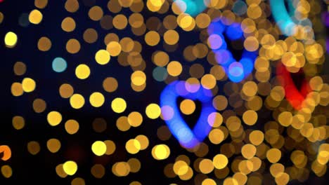 4k light night at city bokeh abstract background and blurred hearts