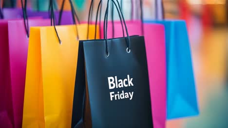 colorful shopping bags for black friday