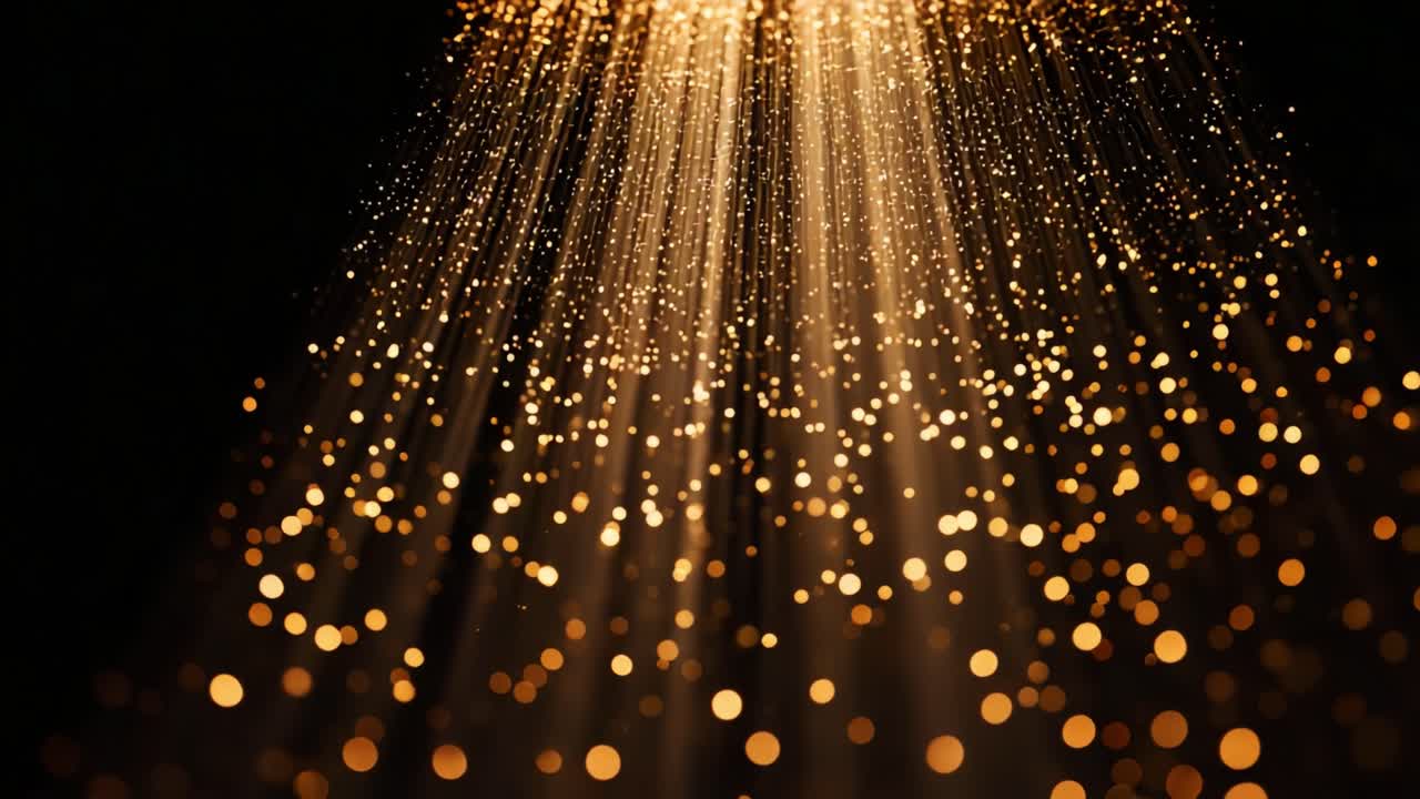 A Captivating Display of Golden Particles Illuminating the Darkness, Creating an Enchanting Atmosphere of Magic and Wonder in These Stunning Frames of Light and Beauty