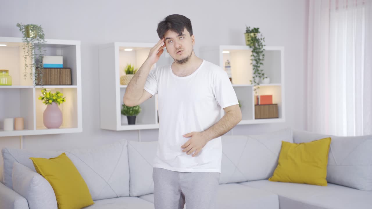 스트레스를 받고 긴장한 스포츠맨.