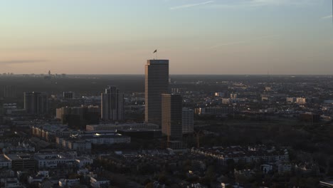 high angle aerial of houston