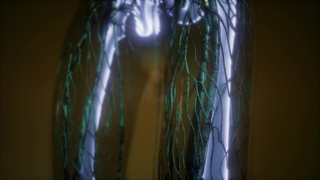 cuerpo humano con huesos esqueléticos visibles