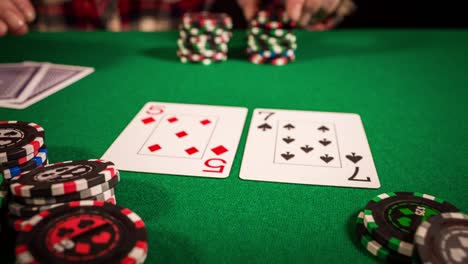 poker player placing a bet