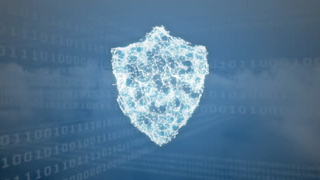 compuesto digital de un escudo digital y códigos binarios