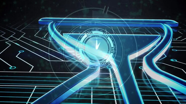 Animation of clock moving over network of connections