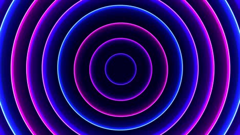 plantilla abstracta con animación de ondas circulares de neón brillantes