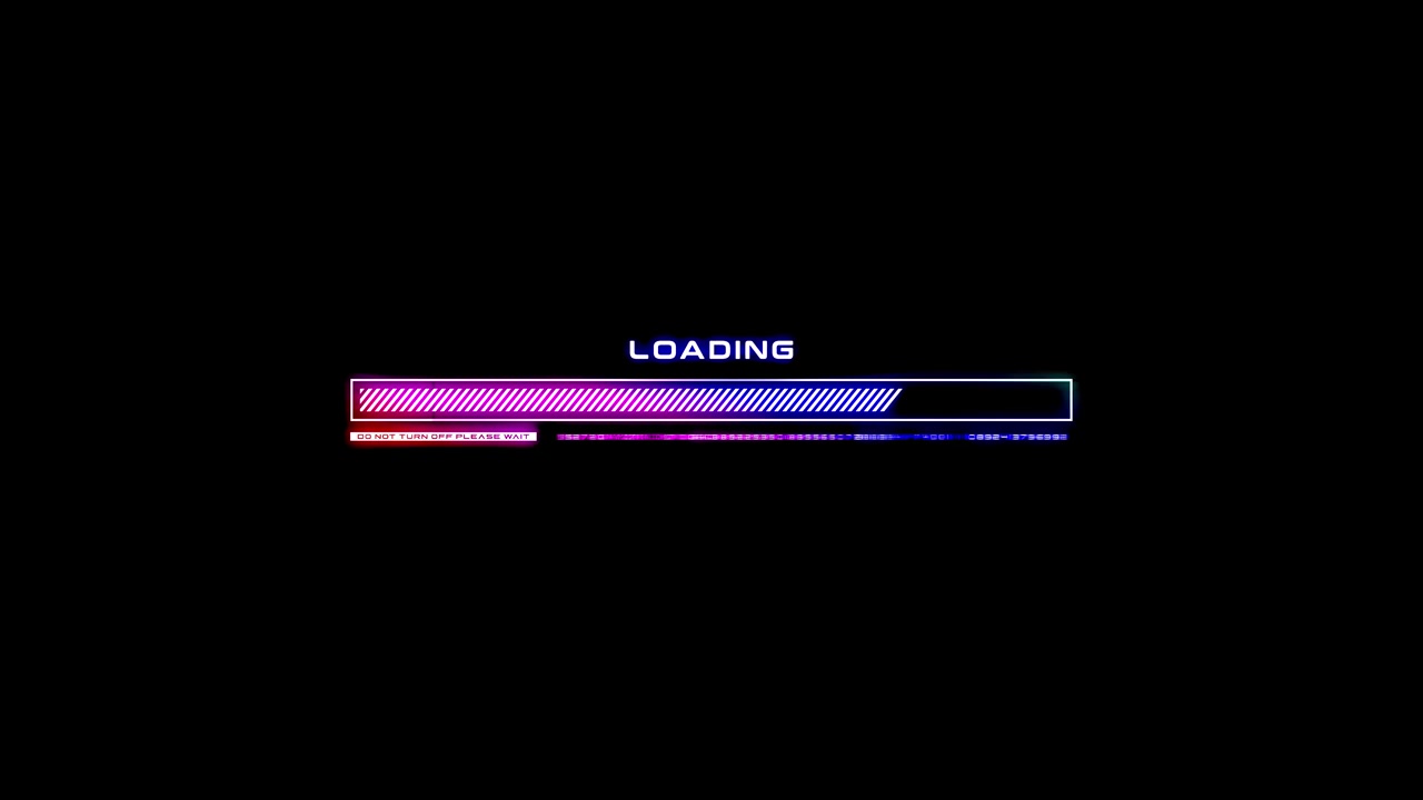 Digital Loading Bar with Glitch and Neon Effects