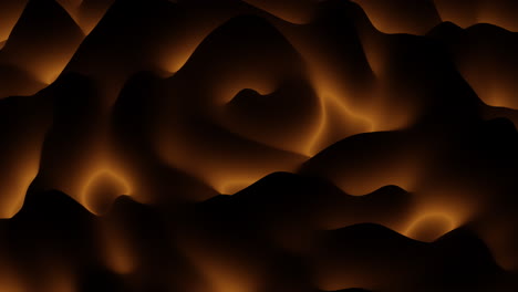 Fiery-3d-rendered-flame-with-vivid-orange-and-yellow-hues,-emitting-wisps-of-black-smoke