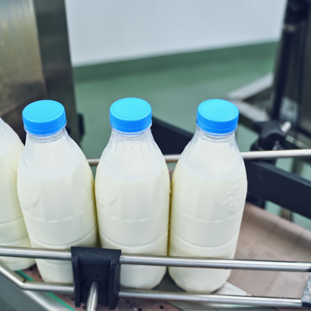 Conveyor with milk bottle