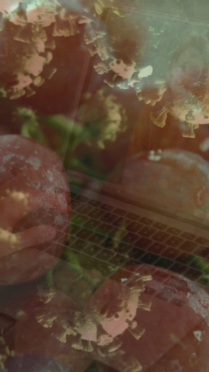 animación de las células del virus sobre las uvas