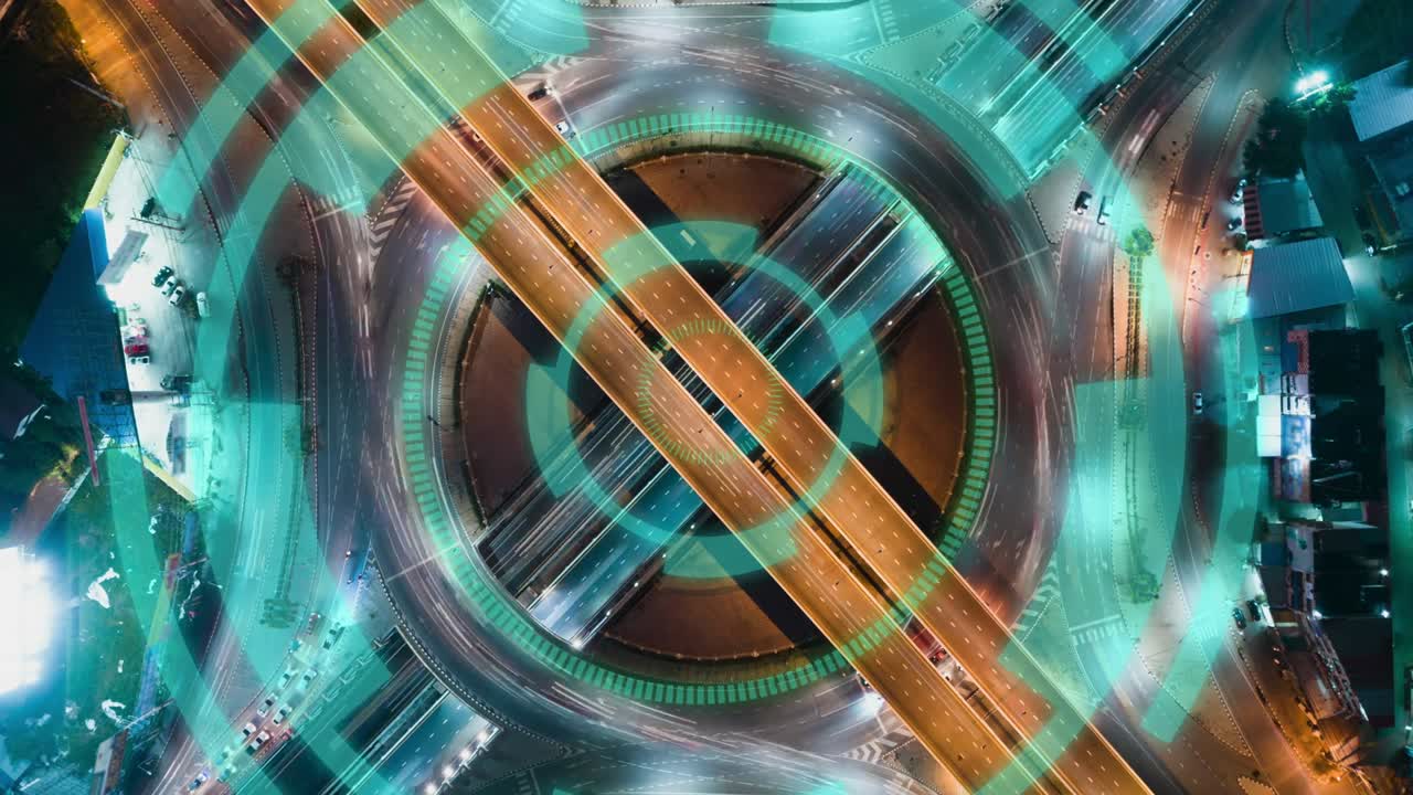 Futuristic Technology or Aerial top view Transportation concept.