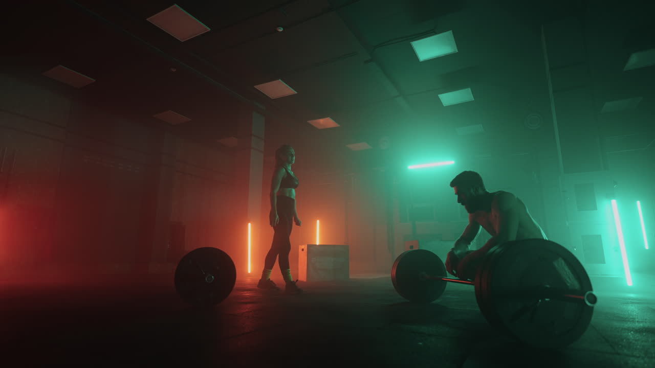 команда пауэрлифтеров или бодибилдеров в тренажерном зале мужчина и женщина тренируются вместе