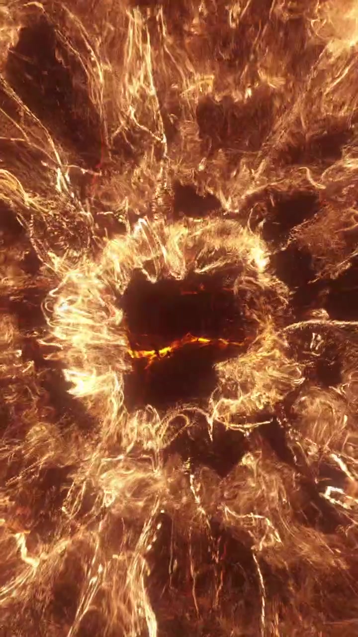 Esplosione Astratta Cinematografica di Particelle di Fuoco Dorate