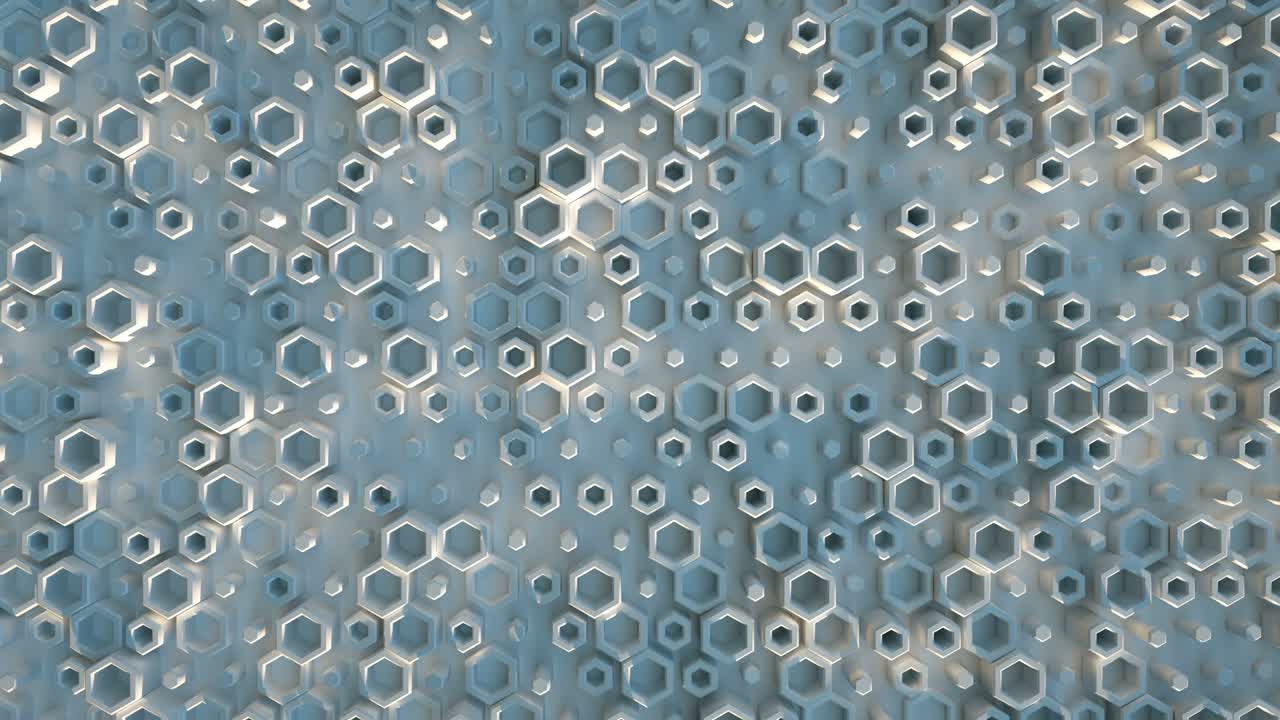 색 인상 된 육각형 원활한 루프 3d 렌더링 애니메이션