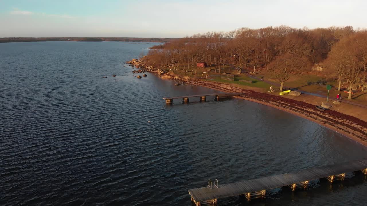 살토 칼스크로나(salto karlskrona), 스웨덴 살토샌드-6(saltosand-6) 해변의 공중 영상