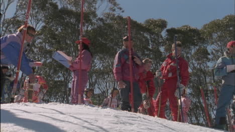 a competitive skier begins to ski