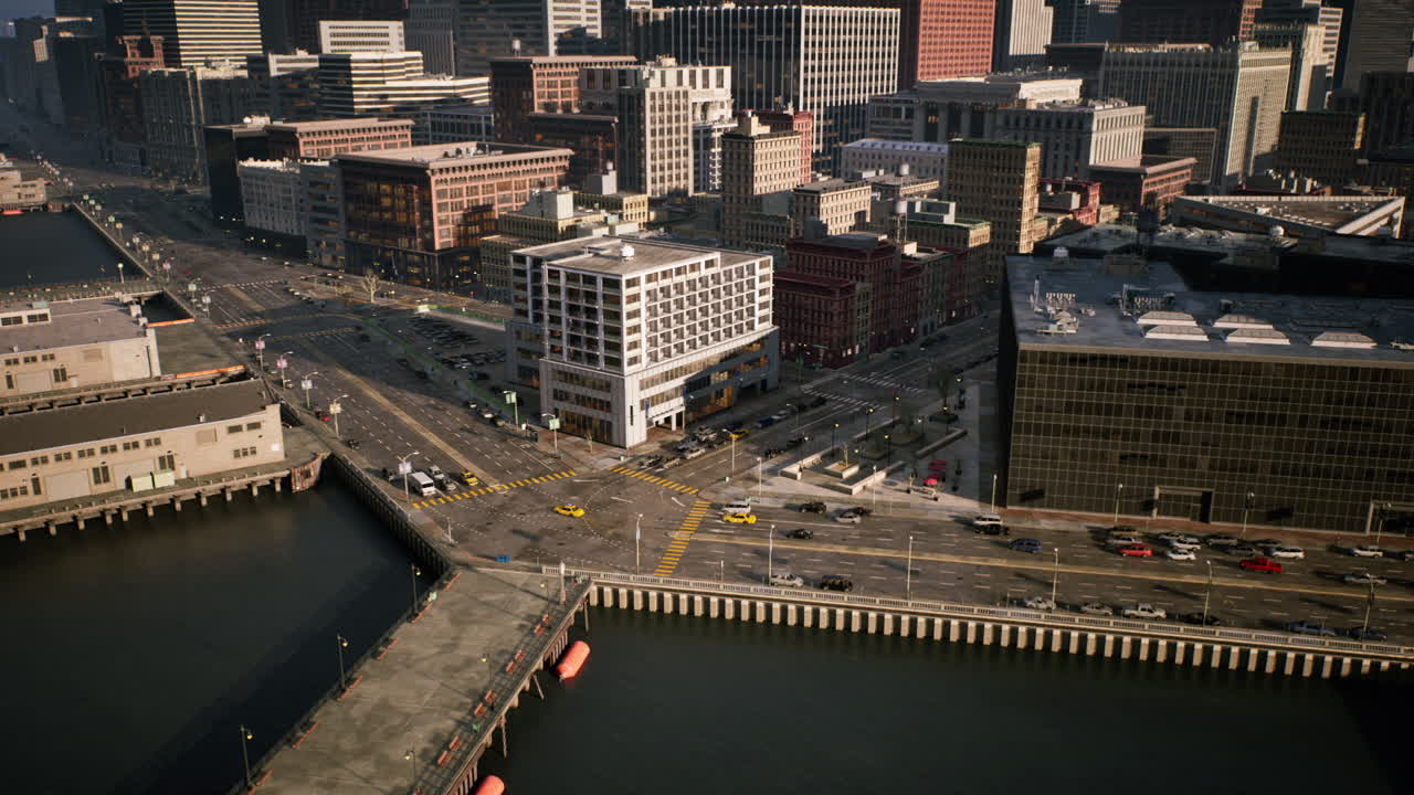 Hyperlapse of traffic congestion in a bustling urban cityscape during rush hour