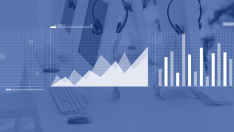 Animation-of-financial-data-processing-over-empty-desks-in-office