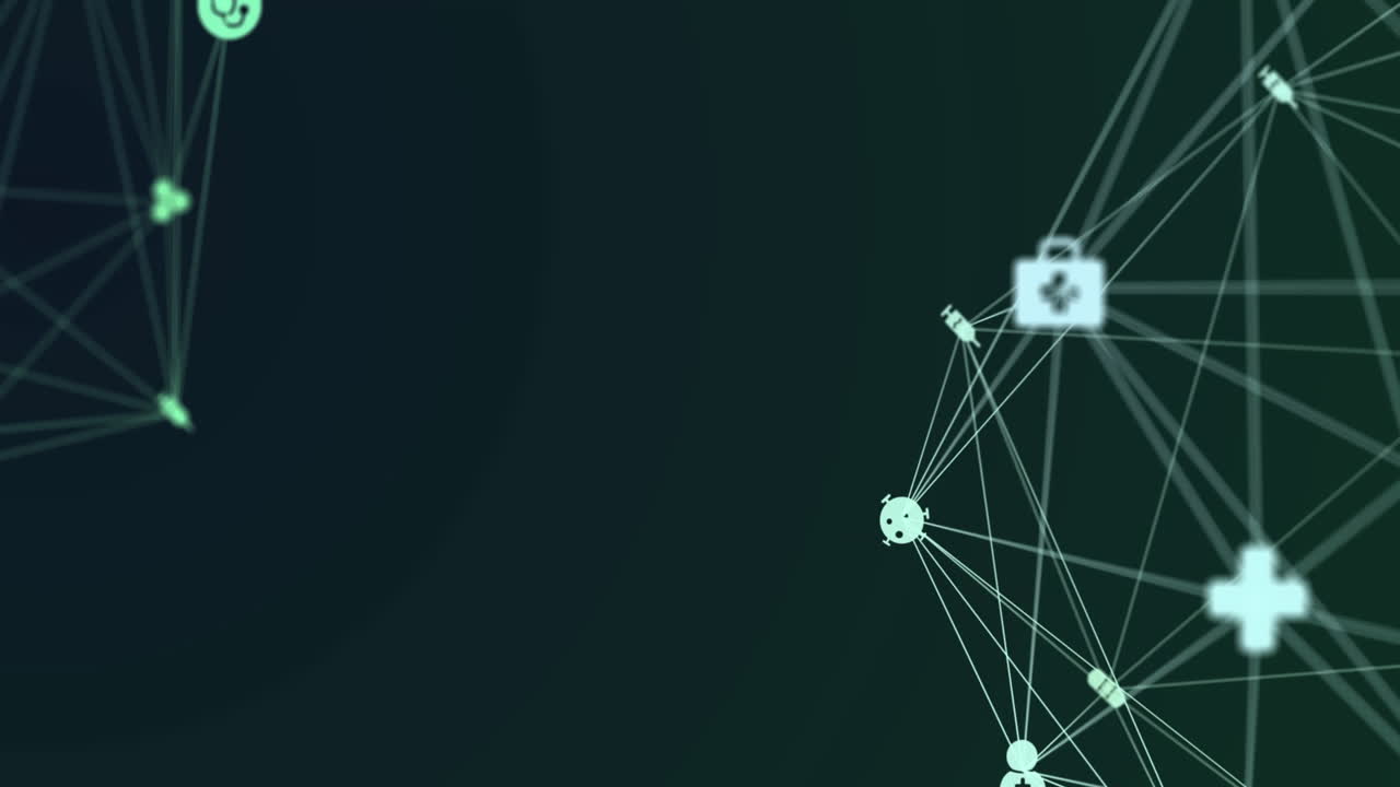 Animazione di globo con icone e connessioni