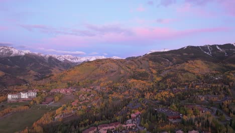 Aerial-view-of-mountain-landscape-around-Telluride-travel-destination-in-Colorado,-United-States