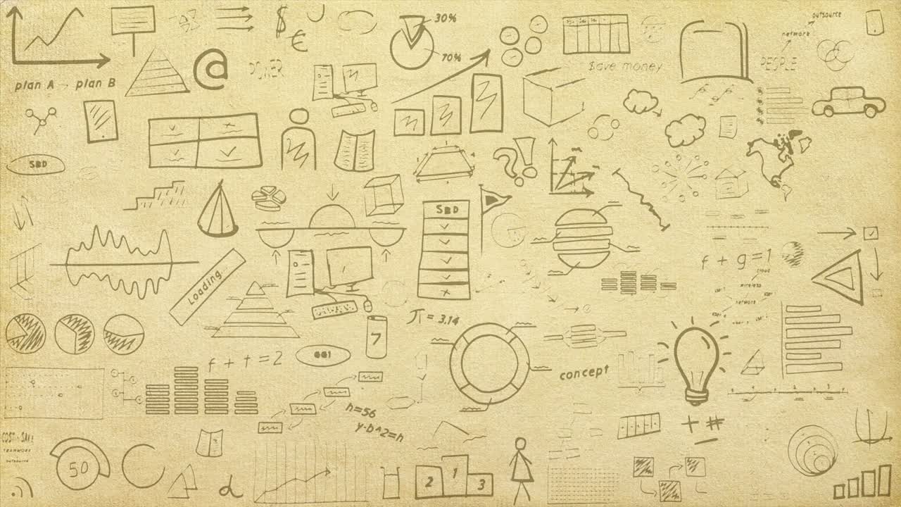 textura infográfica animada en el papel.