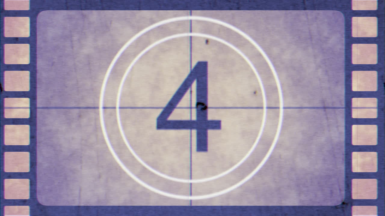 Motion retro film countdown in 80 and 90s style 13