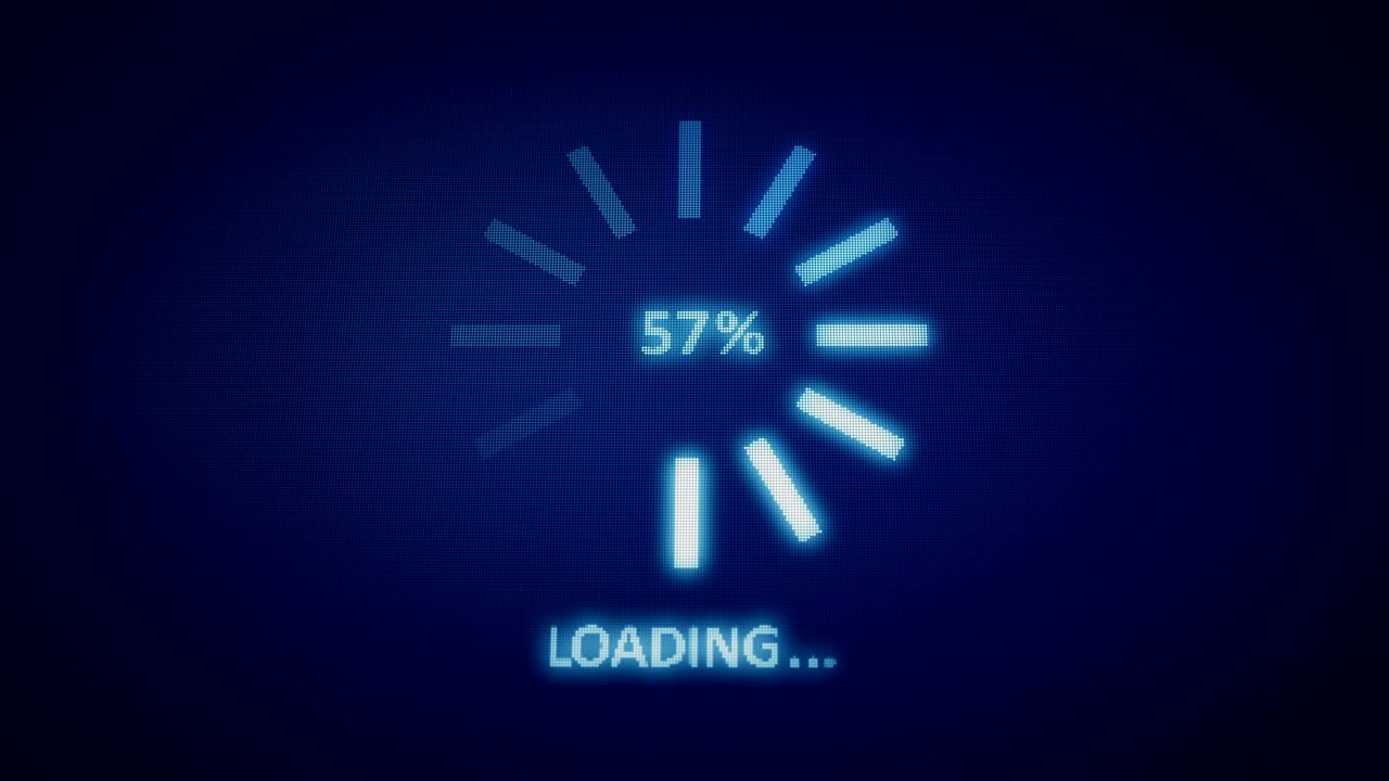 블루 스크린을 완료하기 위해 로딩 프로세스 - 4k 해상도