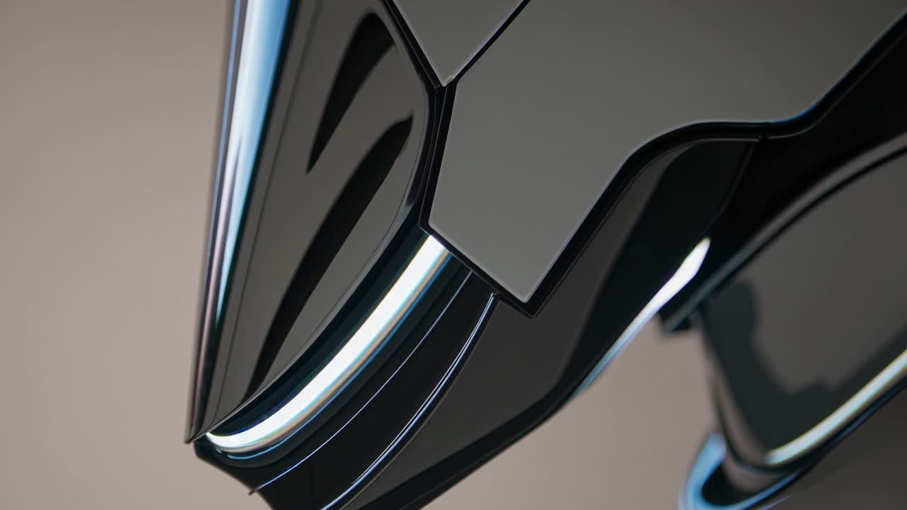 Close-up of a Futuristic Vehicle's Headlight