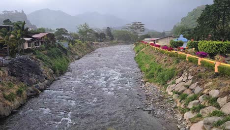 caldera river and boquete panama on rainy day