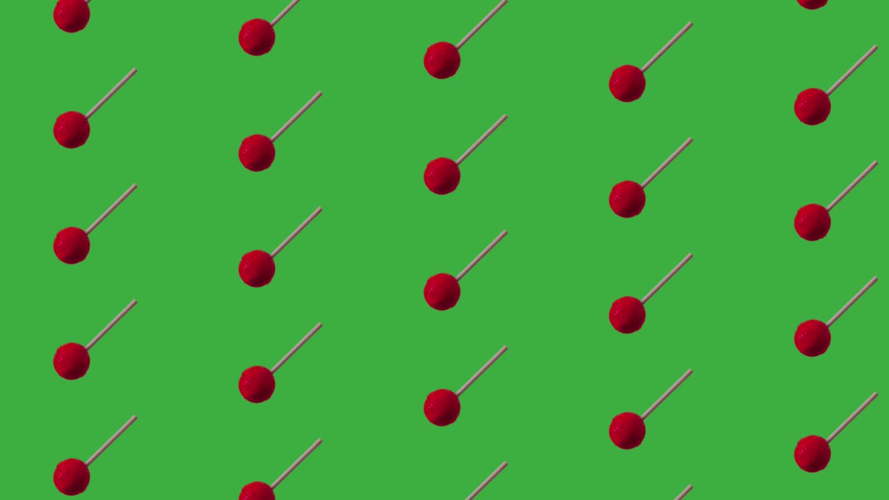 Candies animation, green screen. Lollipop pattern background, fast food
