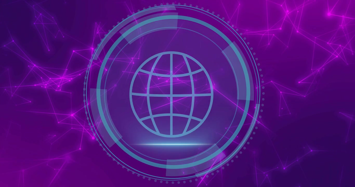 Dopo la connessione dei nodi, uno scudo che si trasforma in un globo all'interno di un anello di scansione che mostra la cyber difesa