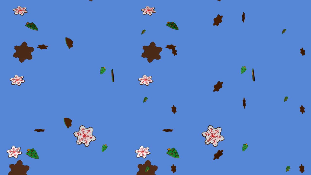 루핑 크리스마스 쿠키 비, 떨어지는 쿠키 크리스마스 배경