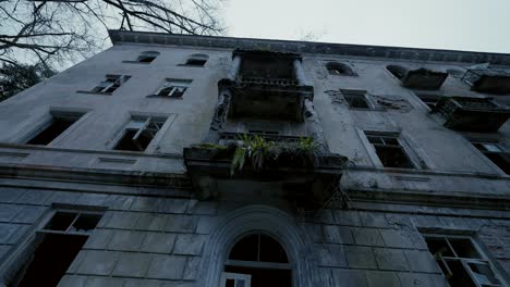 abandoned building with decayed facade