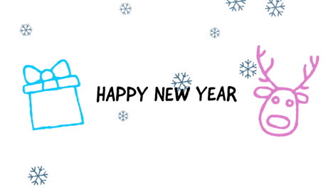 happy new year written on white background