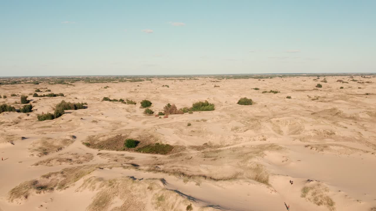 воздушный вид пустыни, песчаные дюны. текстура поверхности пустынной природы