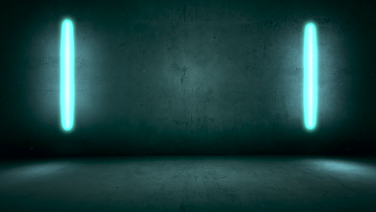 luces azules de neón en la pared en el metro