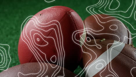 animation of moving lines over american football balls