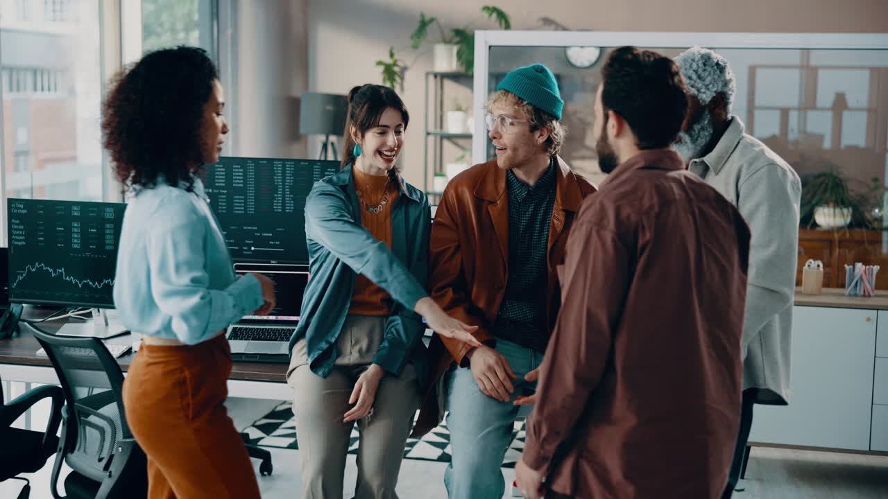 Team Celebration in Modern Office