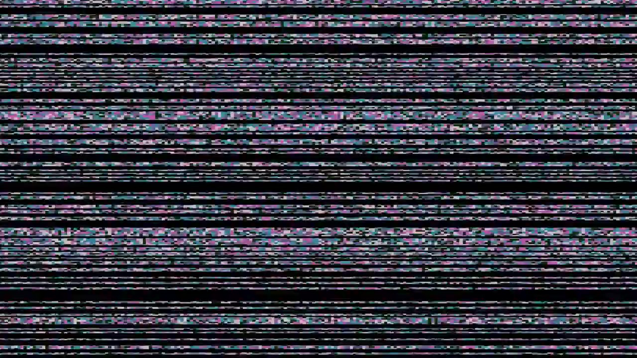 Digital Glitch and Static Noise Effect on Black Background