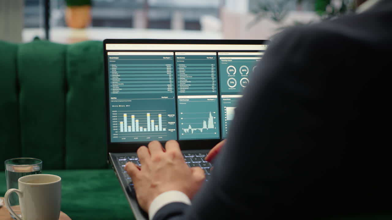 Vertical Video Visionary entrepreneur sits in a high end corporate workspace