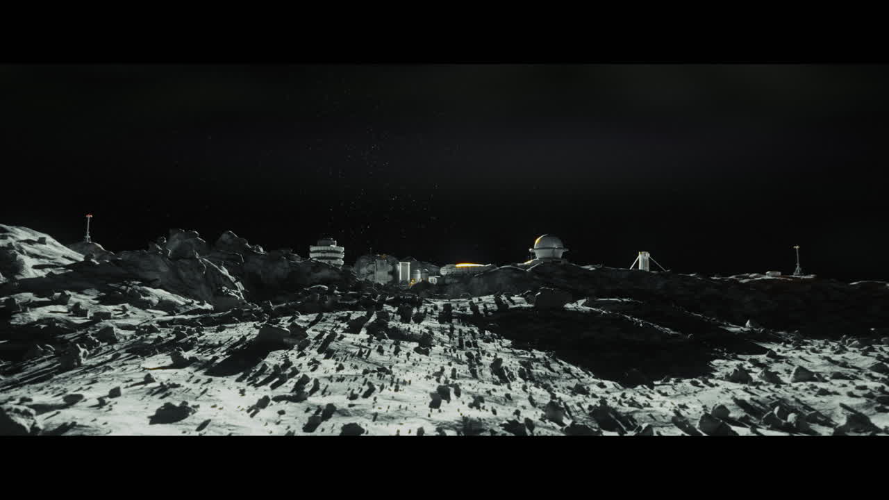 Moon surface with a lunar base