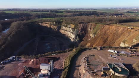 aerial view of a stone quarry in normandy